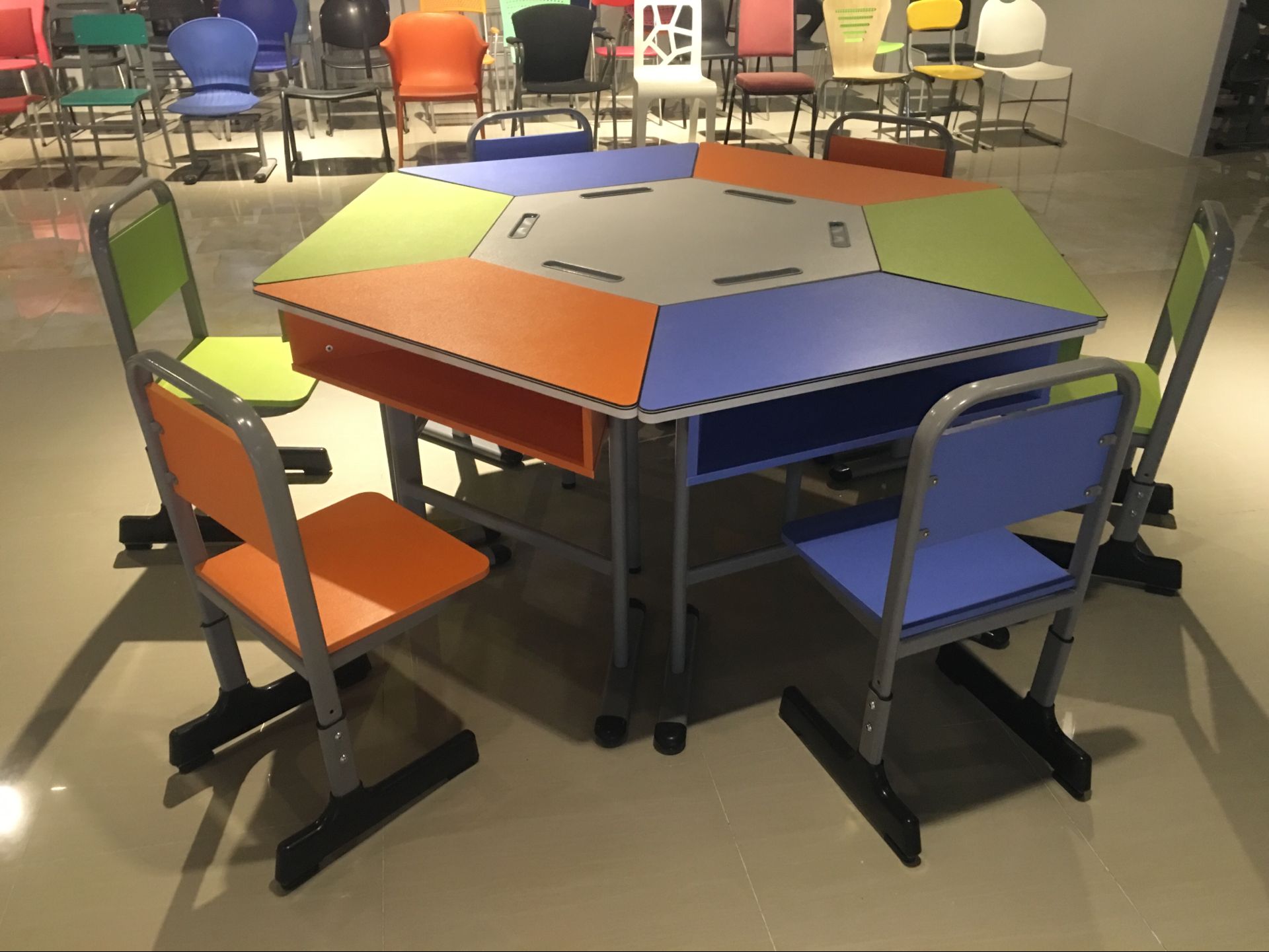 課桌椅六位組合桌 課桌椅六位組合桌
